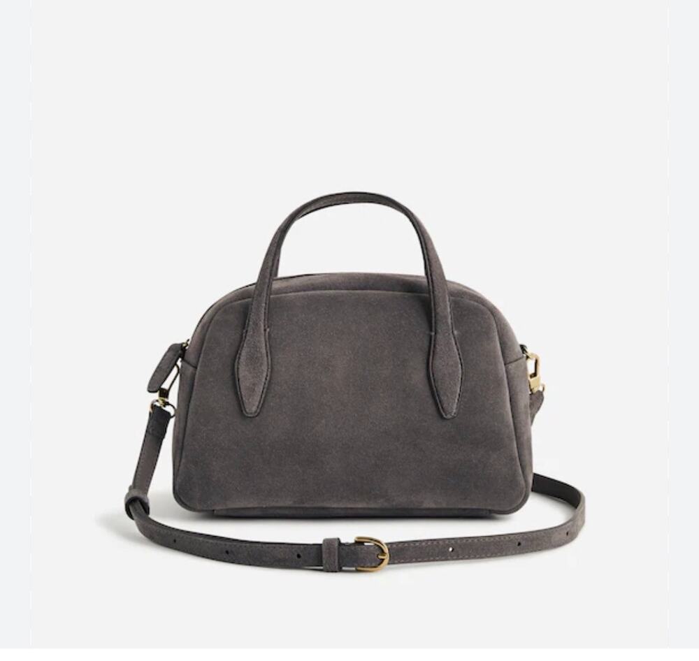 Madewell Small Suede Crossbody Bag Gray Zip Top Small Purse $148